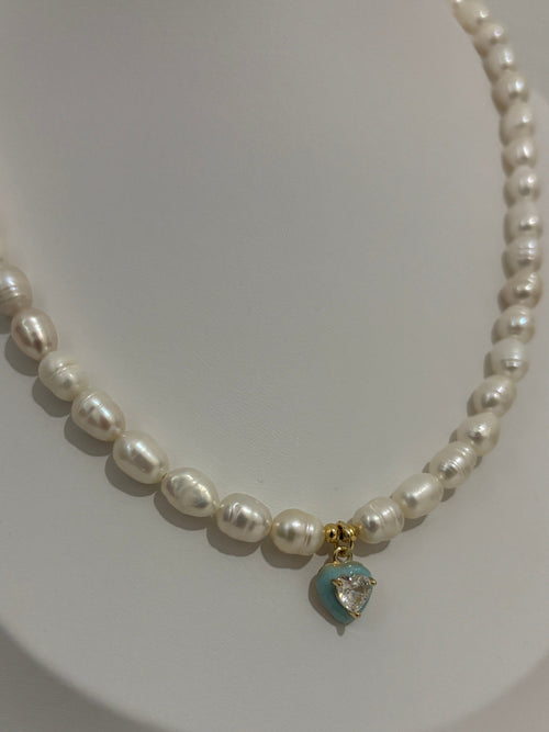Blue Skies Pearl Necklace